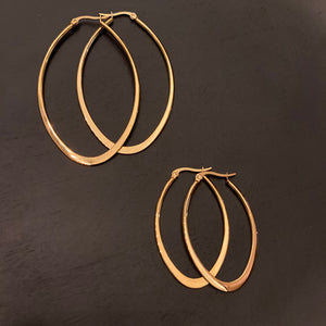 Yellow Gold Plated Steel Oval Hoops