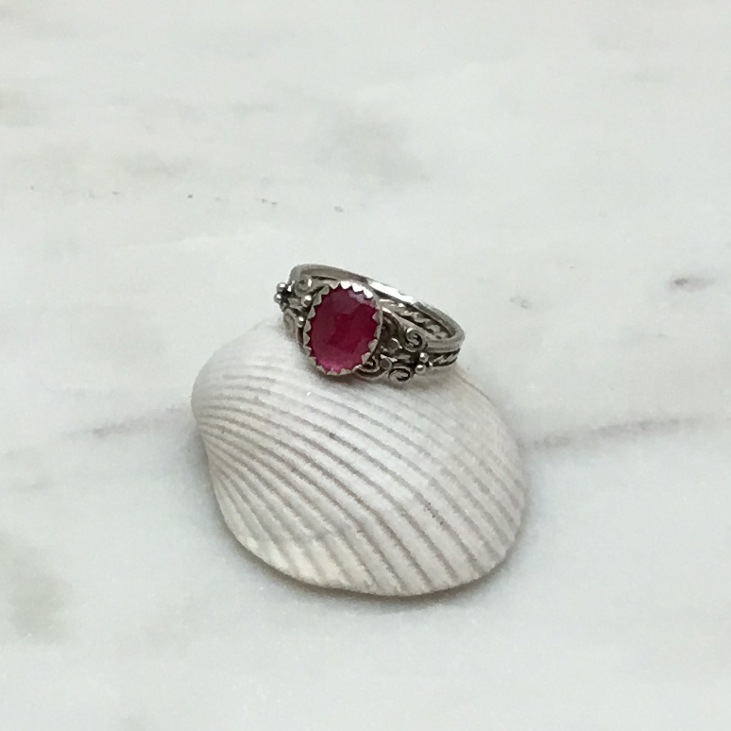 Sterling Silver Ruby Rings