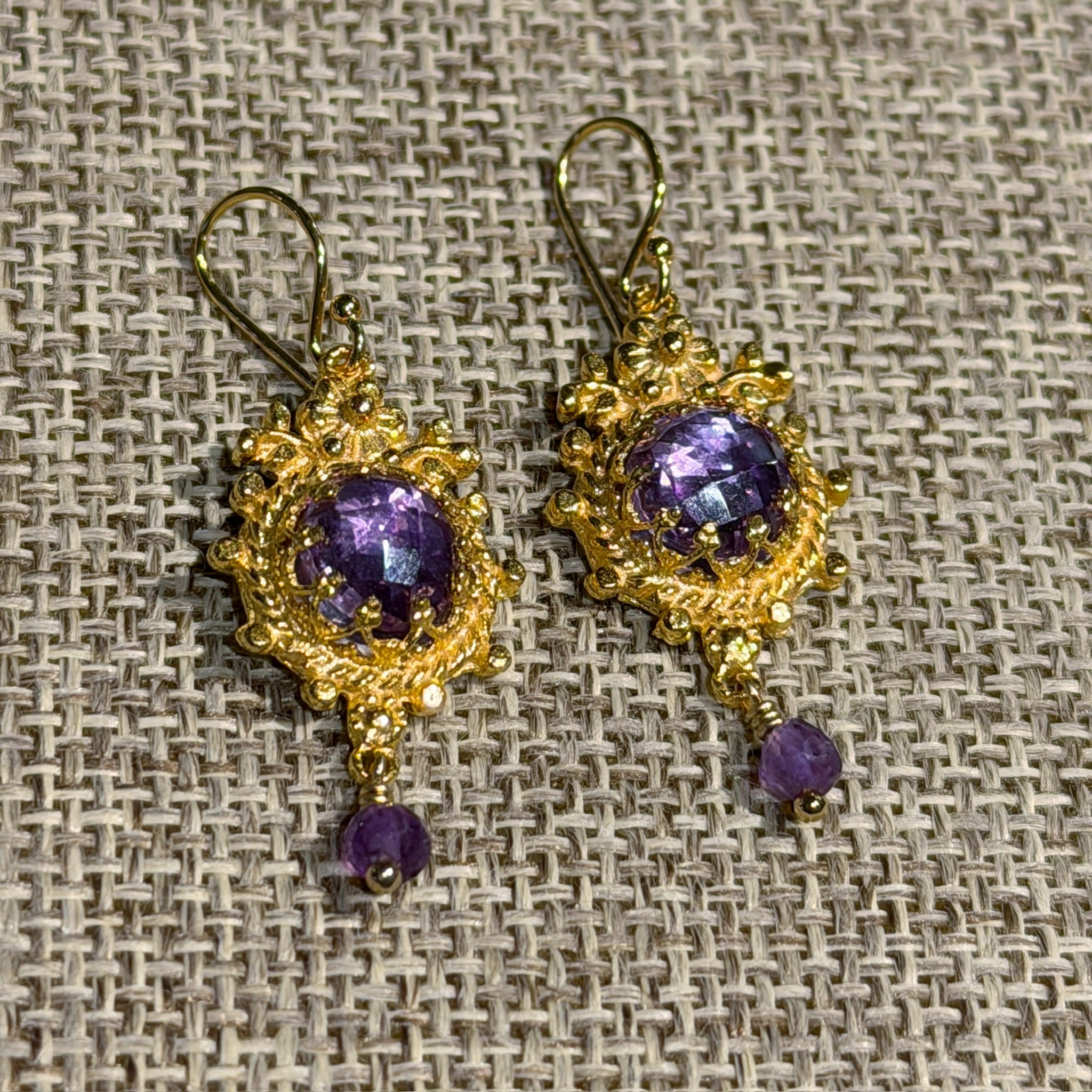 Flower Framed Gemstone Earrings