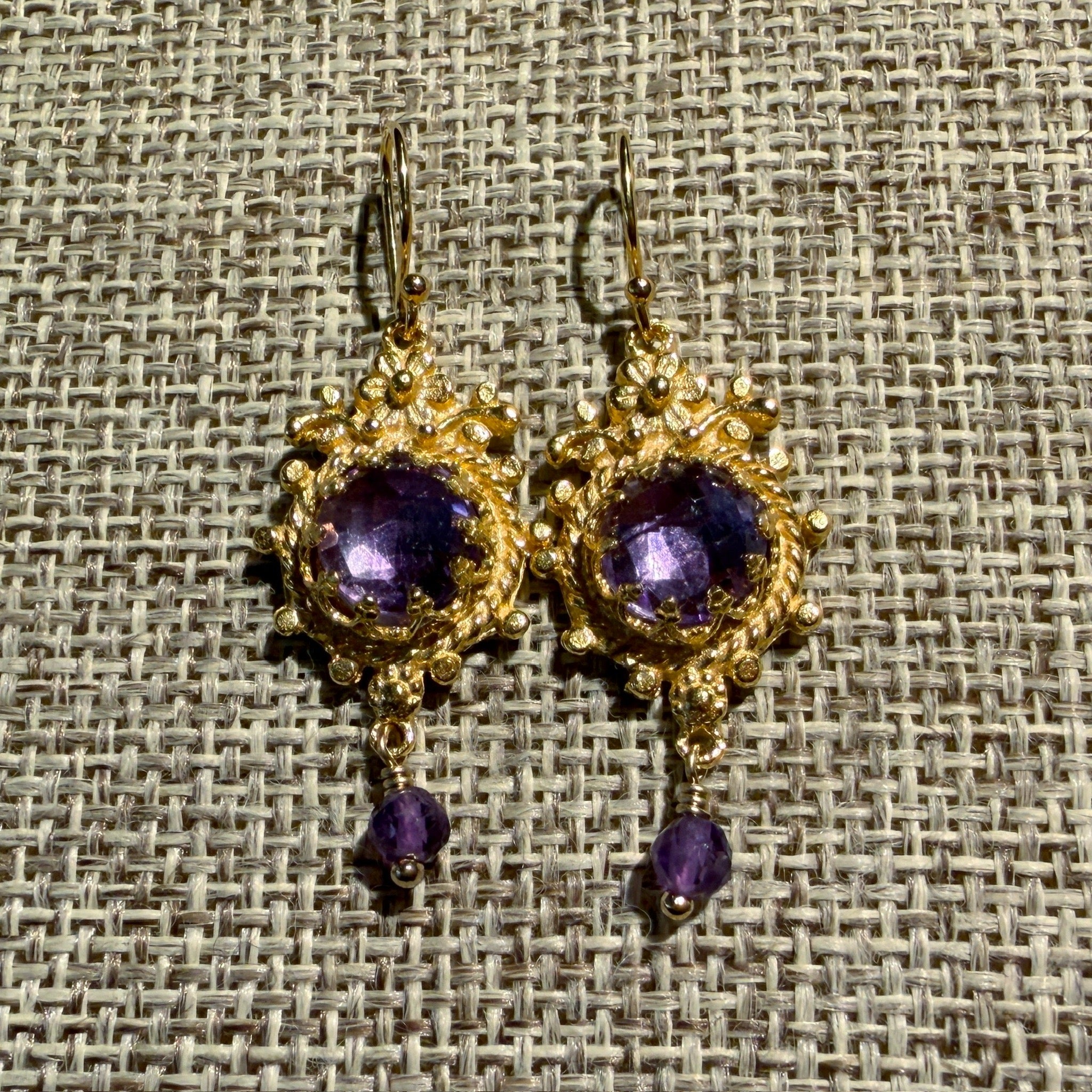 Flower Framed Gemstone Earrings