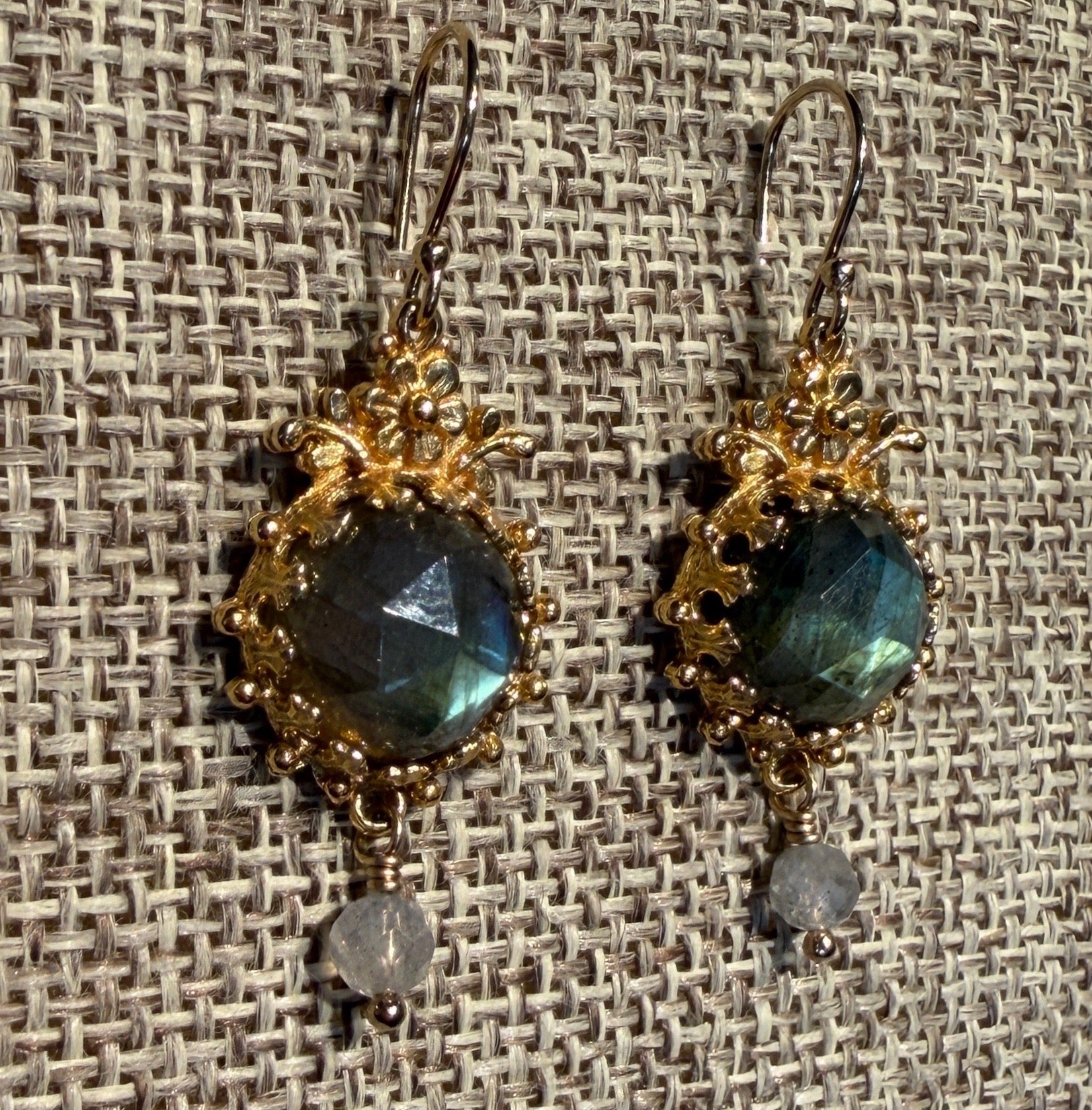 Flower Framed Gemstone Earrings