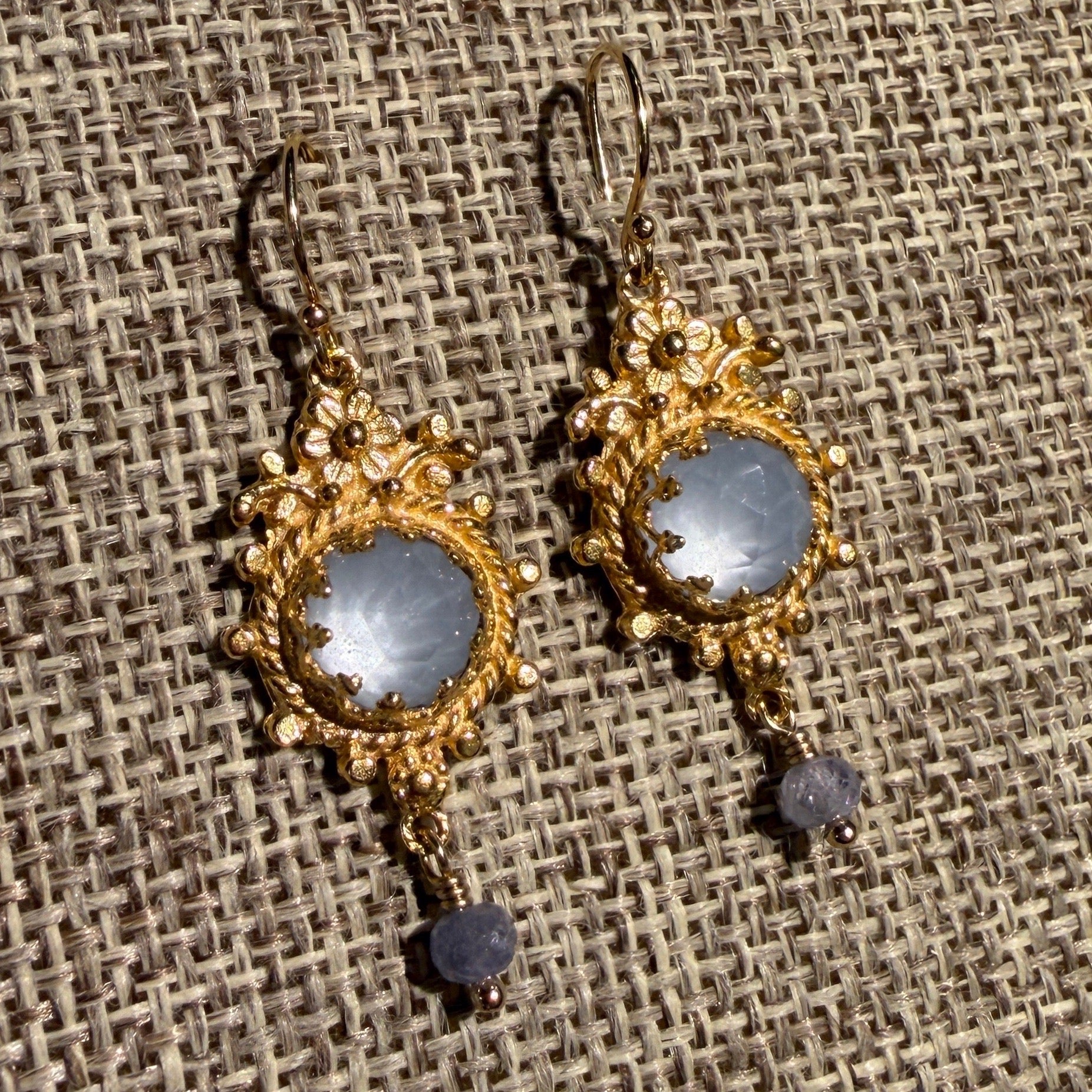 Flower Framed Gemstone Earrings