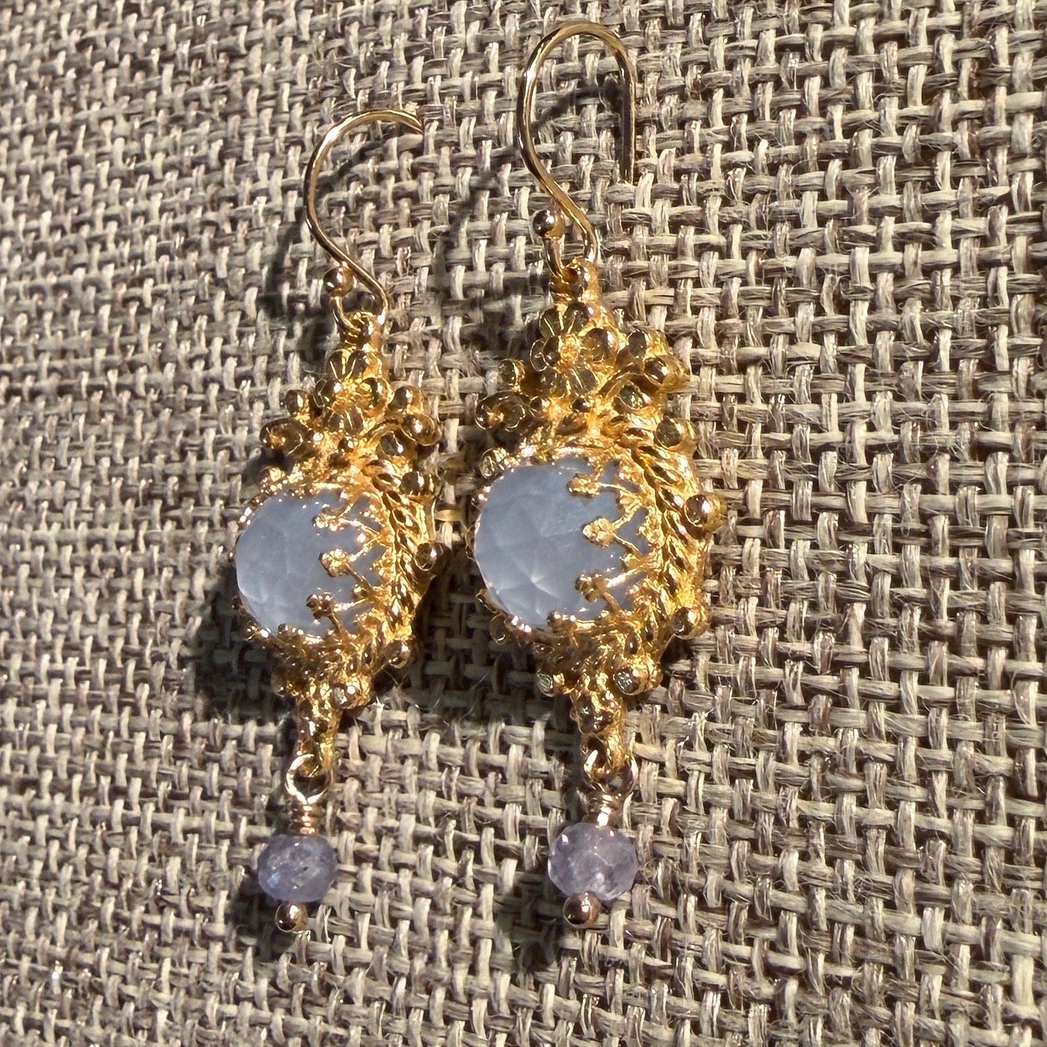 Flower Framed Gemstone Earrings