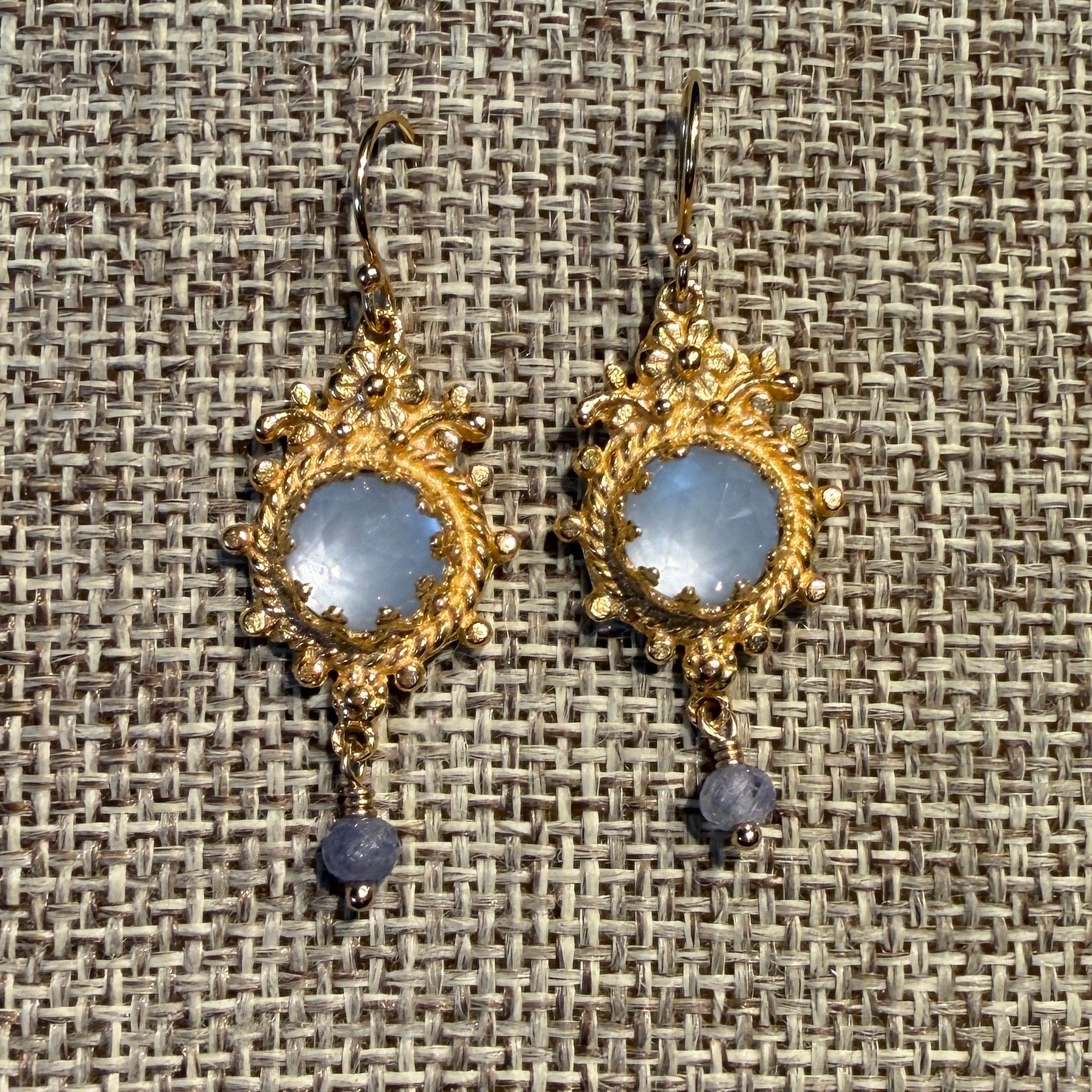 Flower Framed Gemstone Earrings