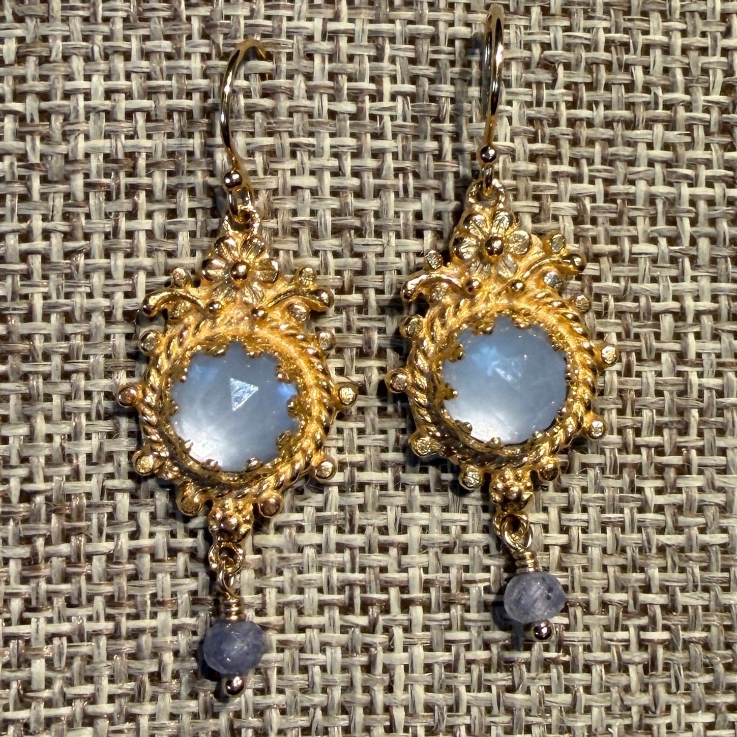 Flower Framed Gemstone Earrings