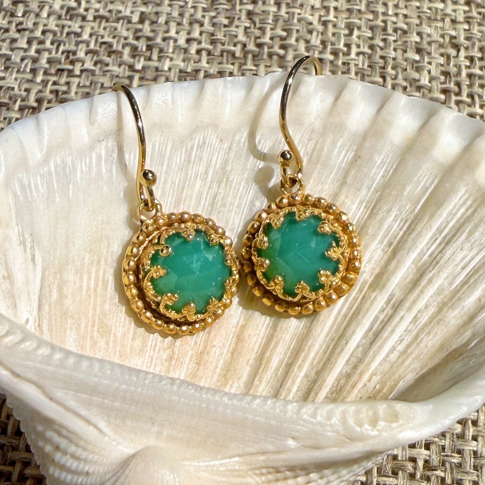 Small Round Gem Earrings