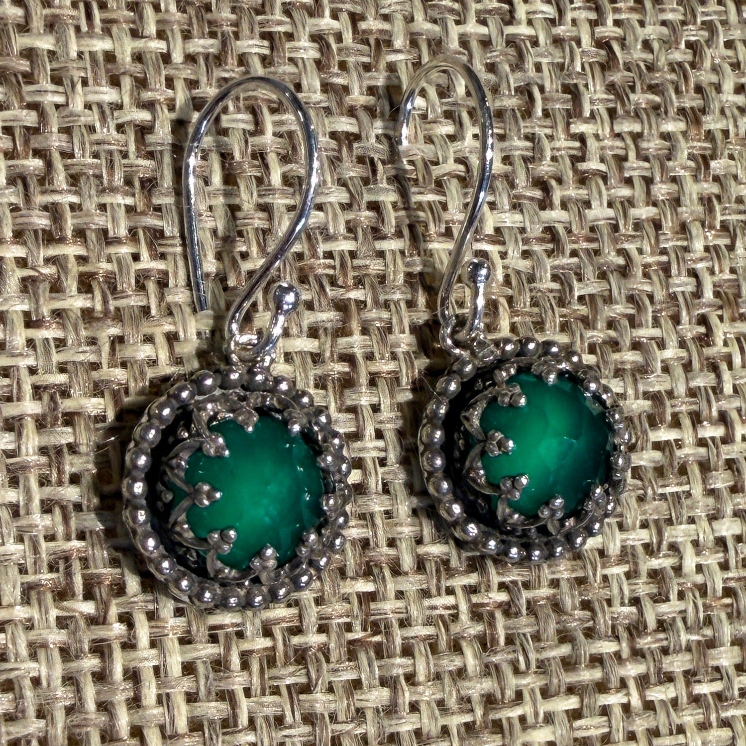 Small Round Gem Earrings