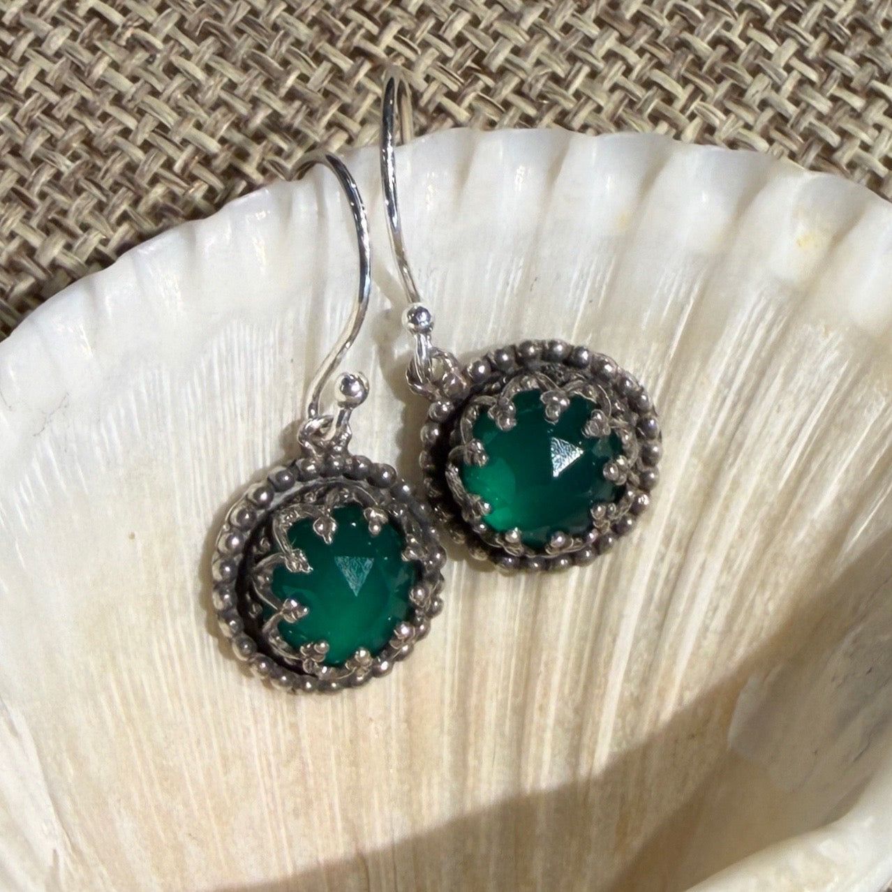 Small Round Gem Earrings
