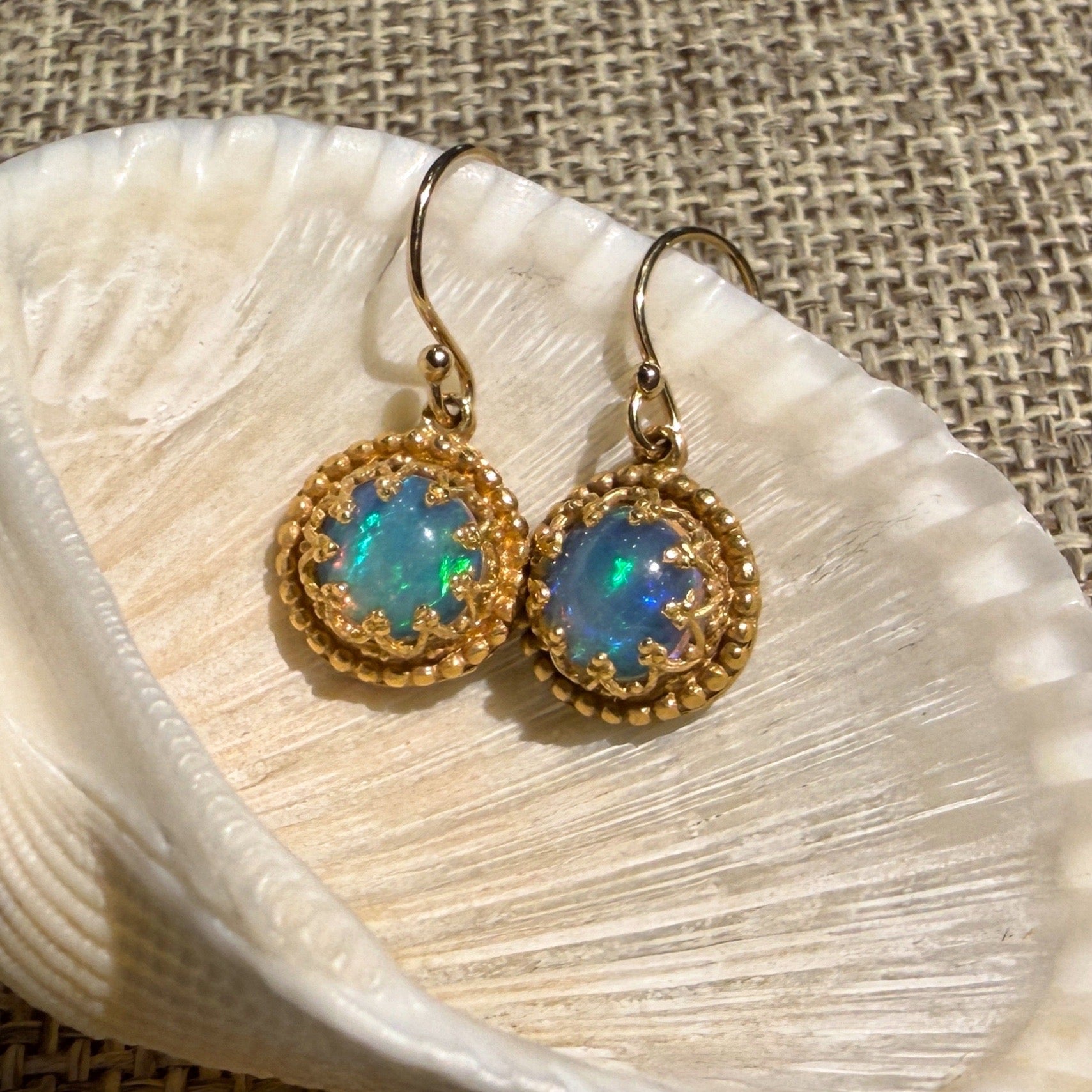 Small Round Gem Earrings