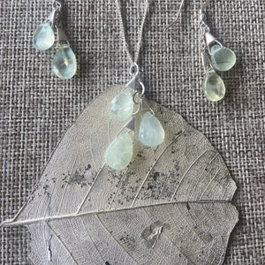 Prehnite Necklace & Earrings