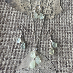 Prehnite Necklace & Earrings
