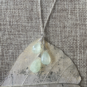 Prehnite Necklace & Earrings
