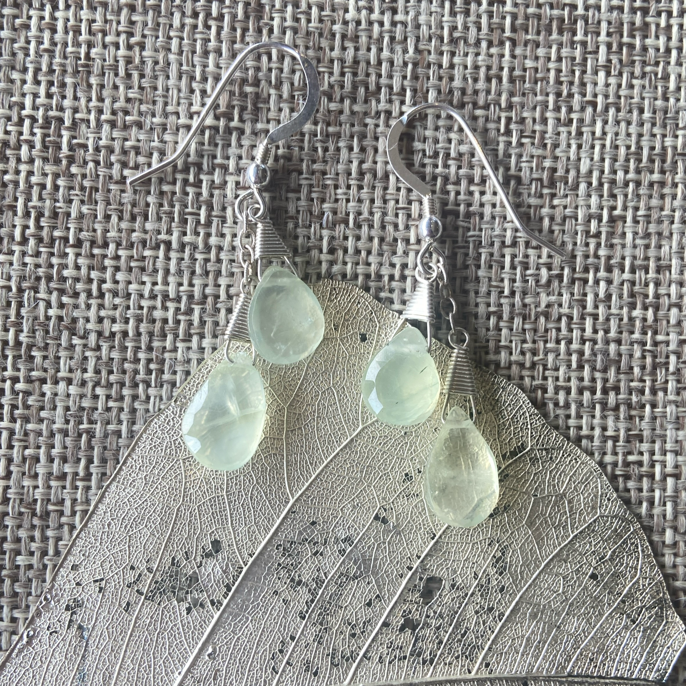Prehnite Necklace & Earrings