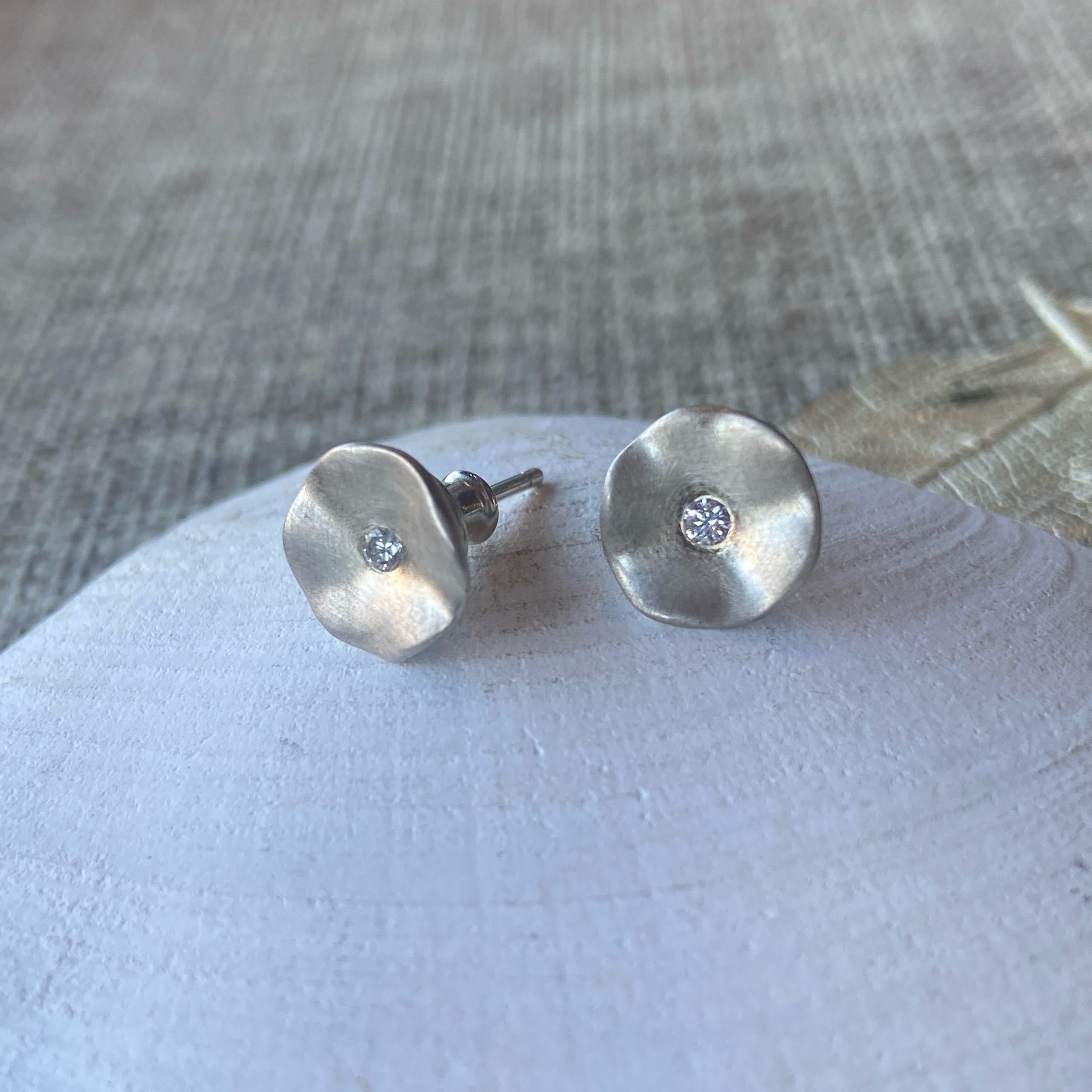 Seed Diamond Drop & Post Earrings