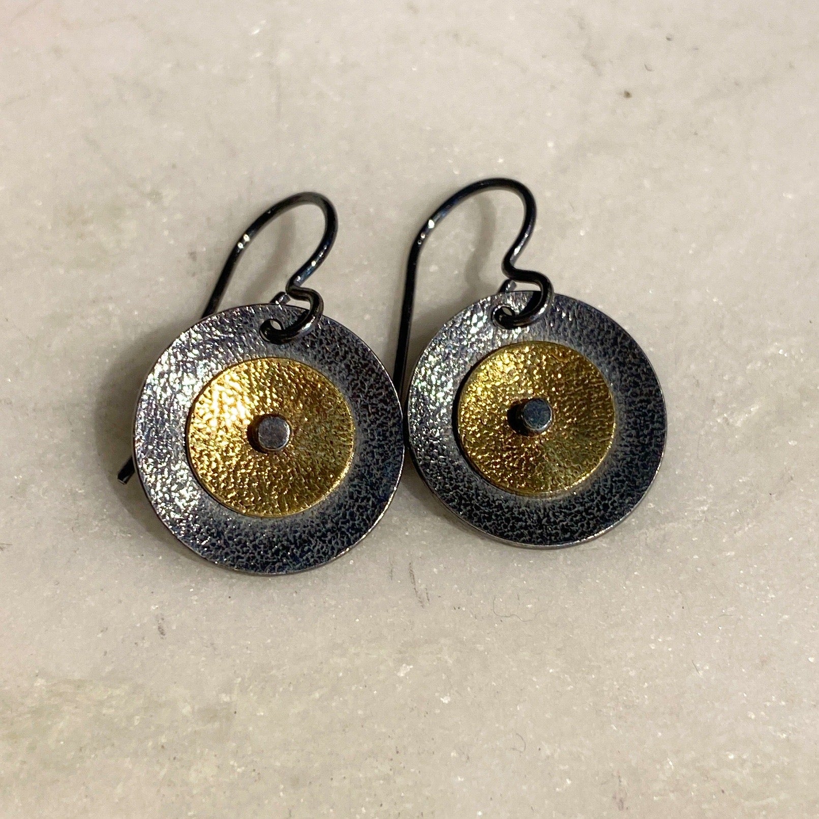 Mixed Metal Circle Earrings