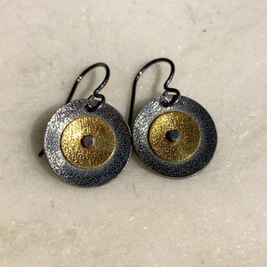 Mixed Metal Circle Earrings