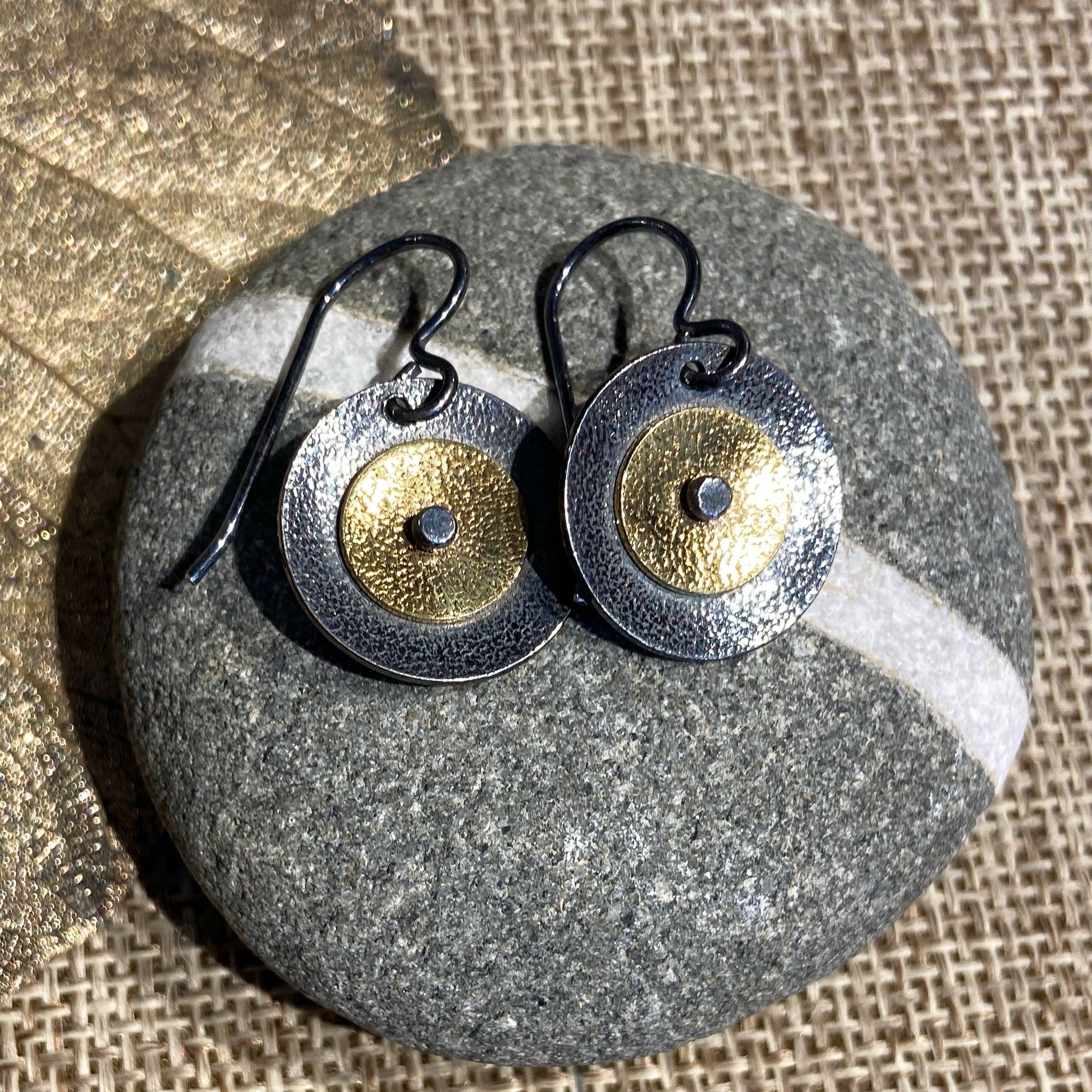 Mixed Metal Circle Earrings