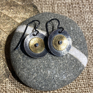 Mixed Metal Circle Earrings
