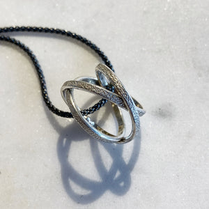 Oxidized Silver Mobius Necklace