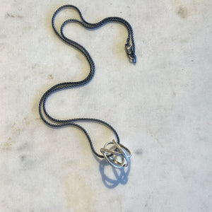 Oxidized Silver Mobius Necklace