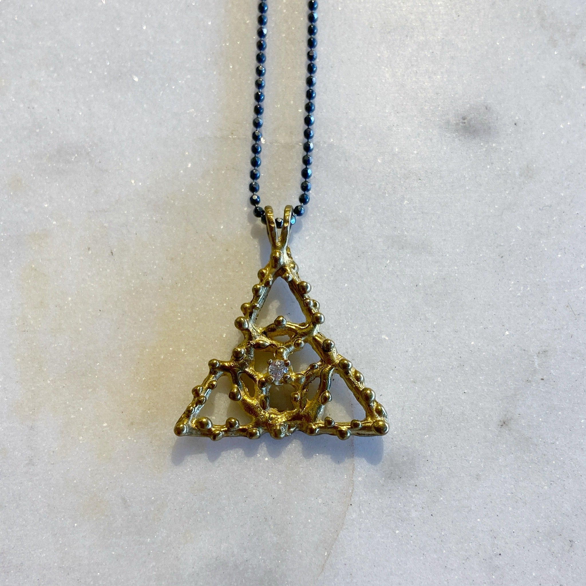 Pyramid Necklace & Post Earrings