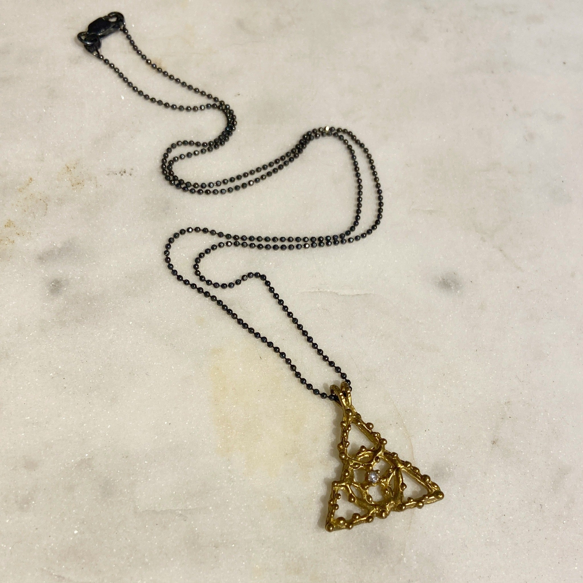 Pyramid Necklace & Post Earrings