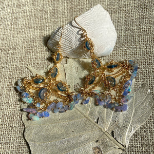 London Blue Topaz & Opal Earrings