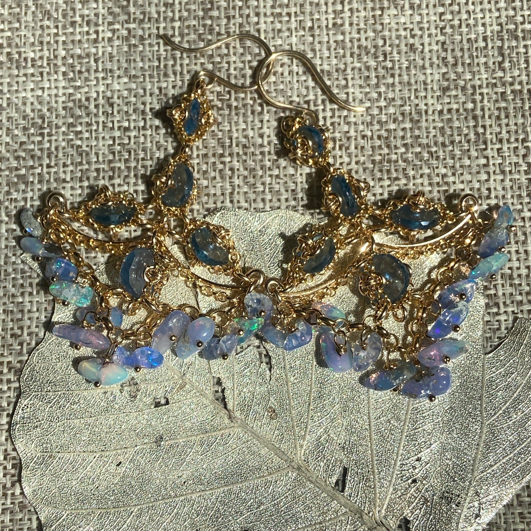 London Blue Topaz & Opal Earrings