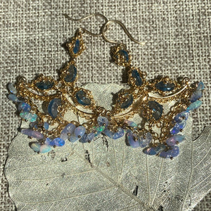 London Blue Topaz & Opal Earrings