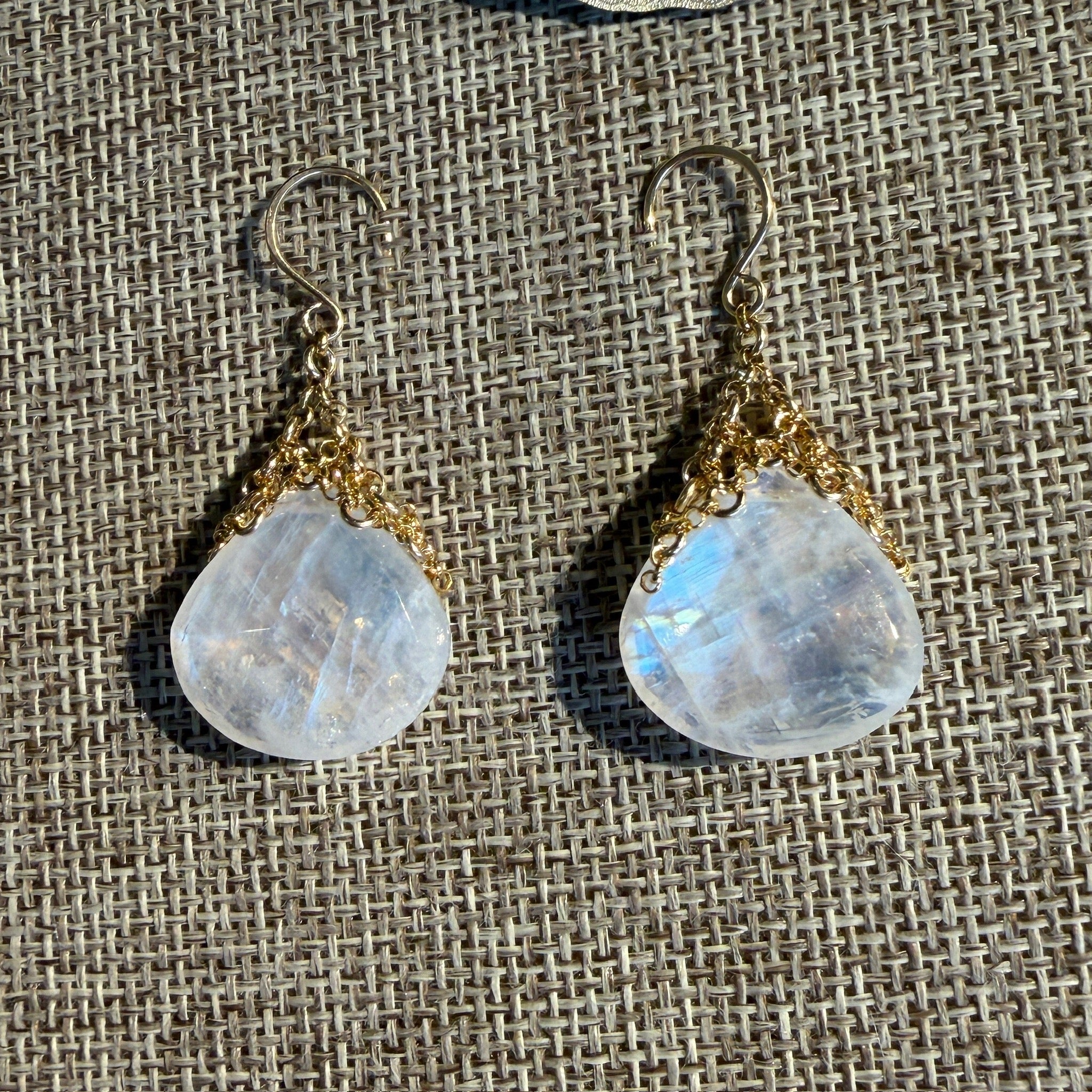 Statement Stone earrings in Labradorite & Moonstone