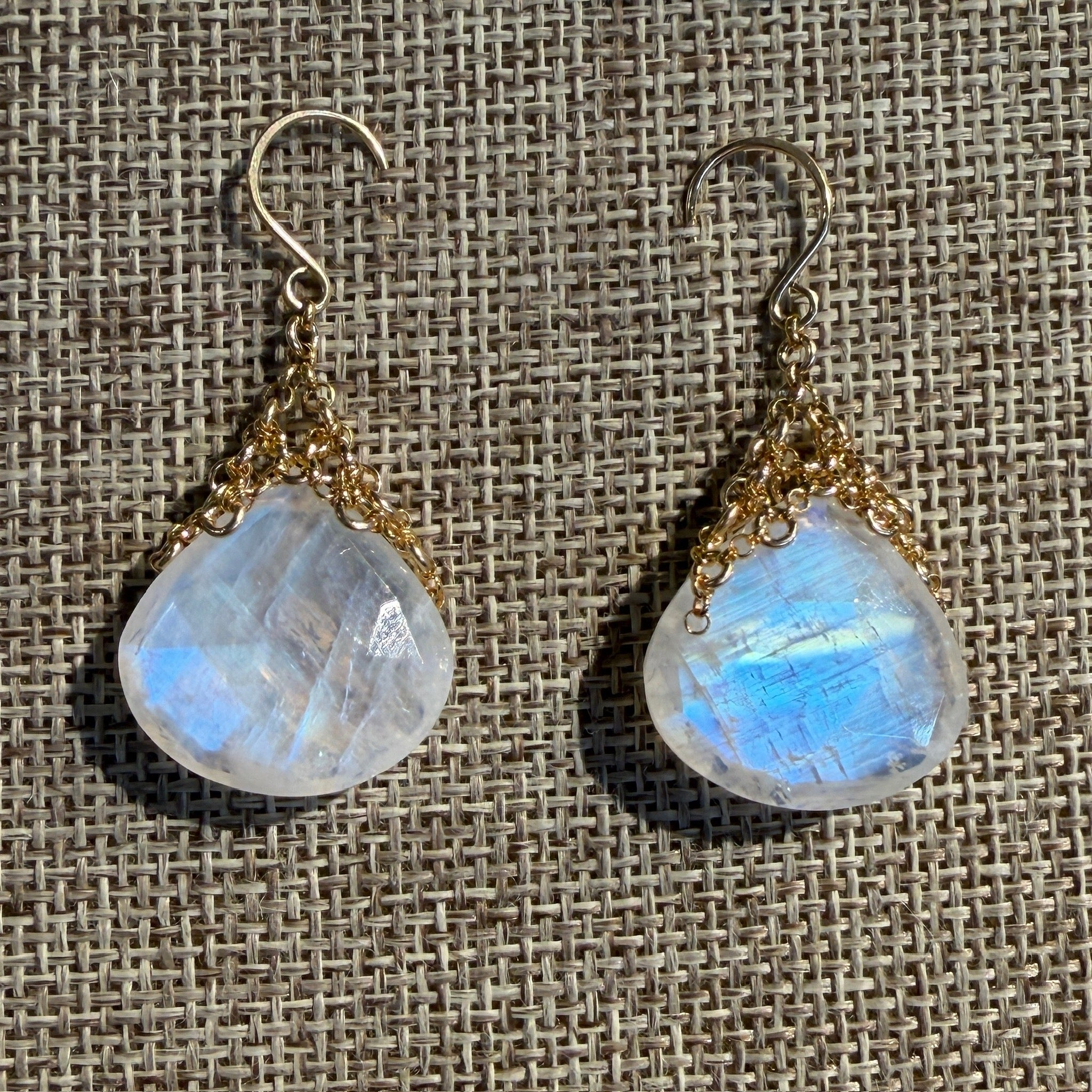 Statement Stone earrings in Labradorite & Moonstone