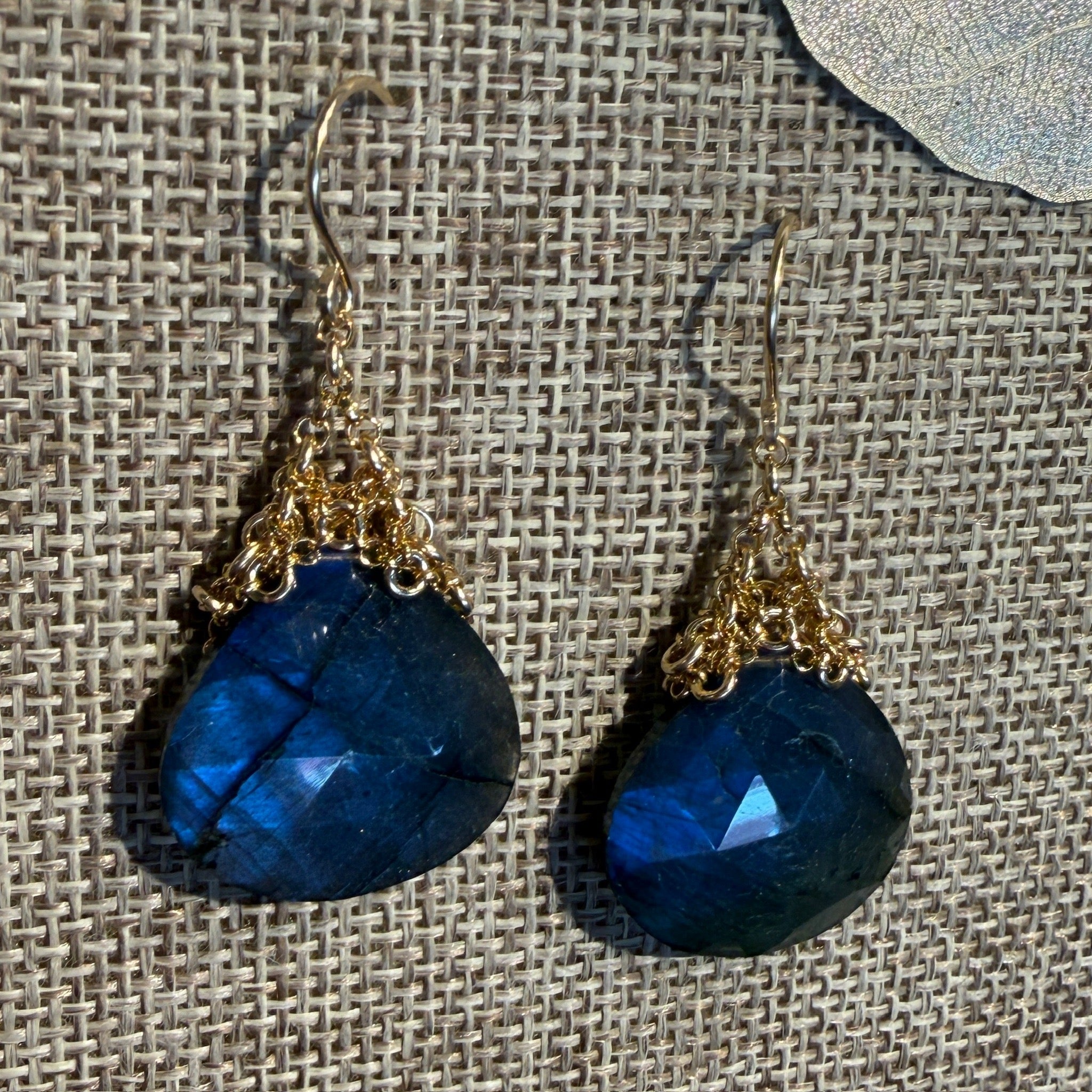 Statement Stone earrings in Labradorite & Moonstone