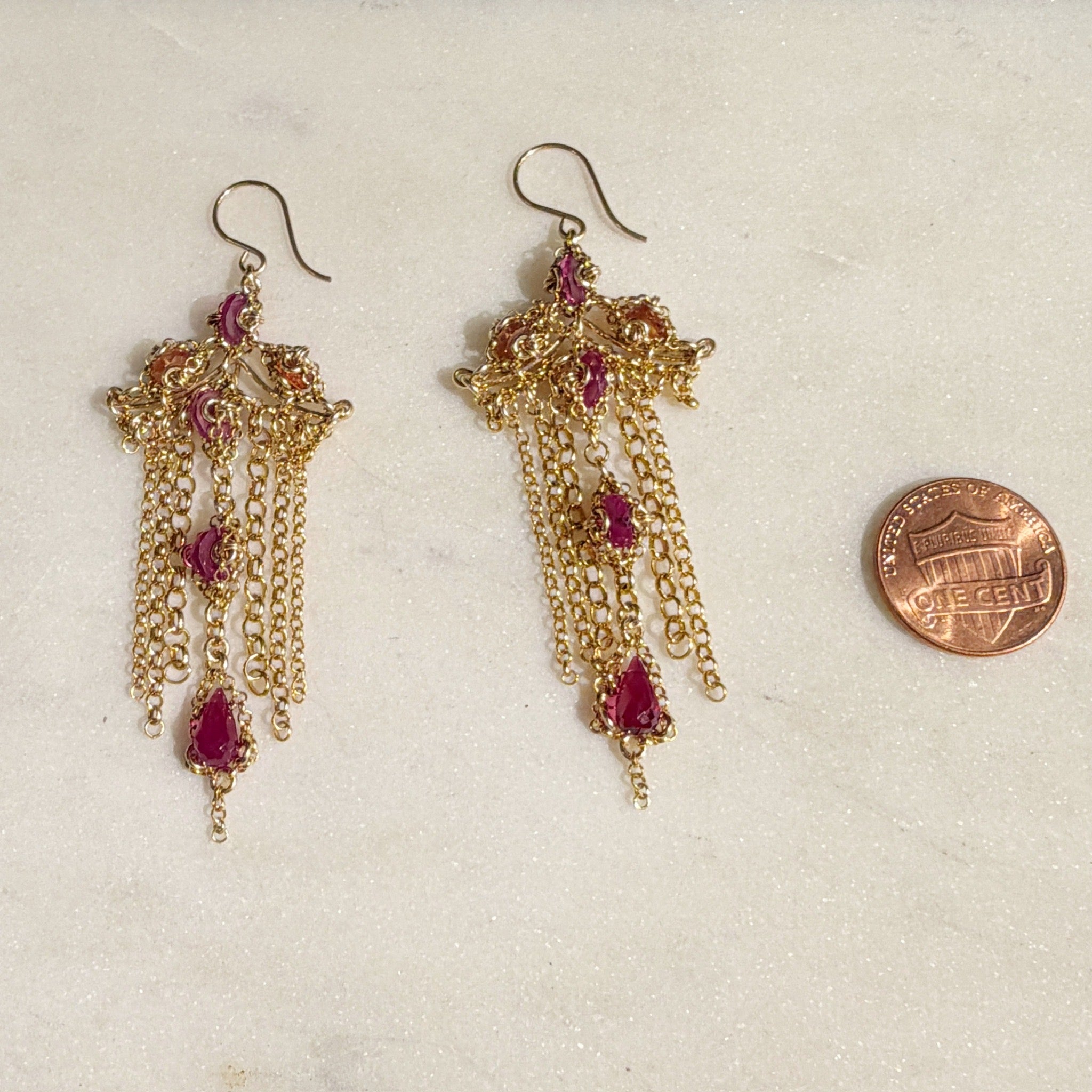 Spinel & Sapphire earrings