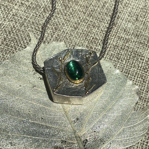 Hexagon Green Tourmaline Necklace