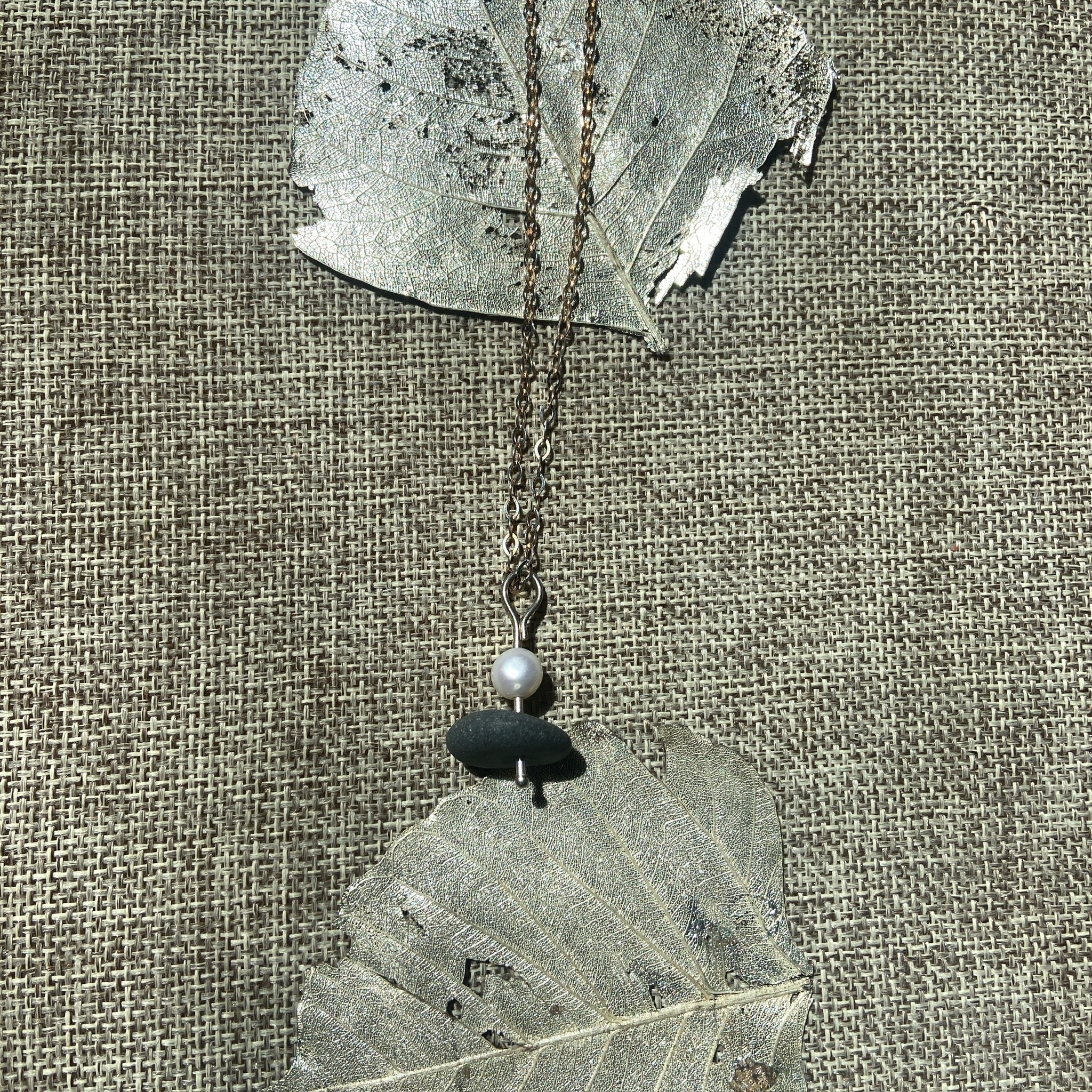 Stacked Stones With Pearls Earrings & Necklace