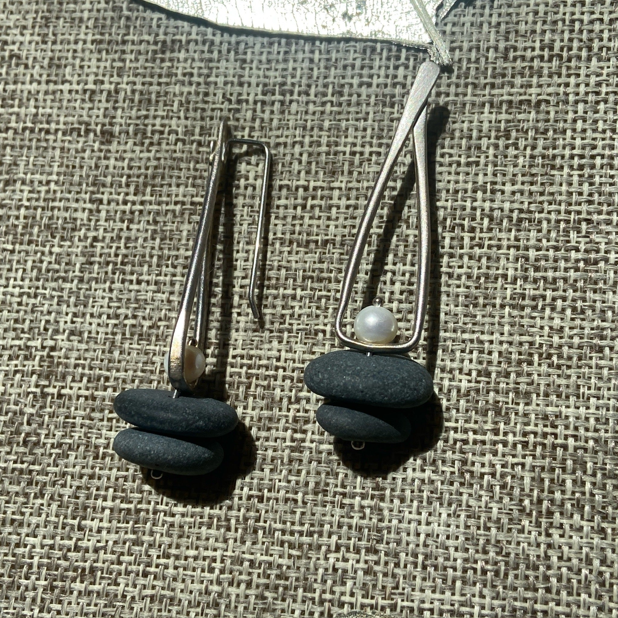 Stacked Stones With Pearls Earrings & Necklace