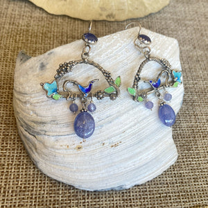 Tanzanite & Enamel earrings