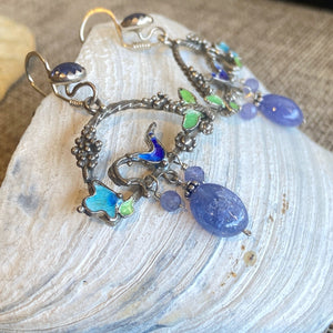 Tanzanite & Enamel earrings