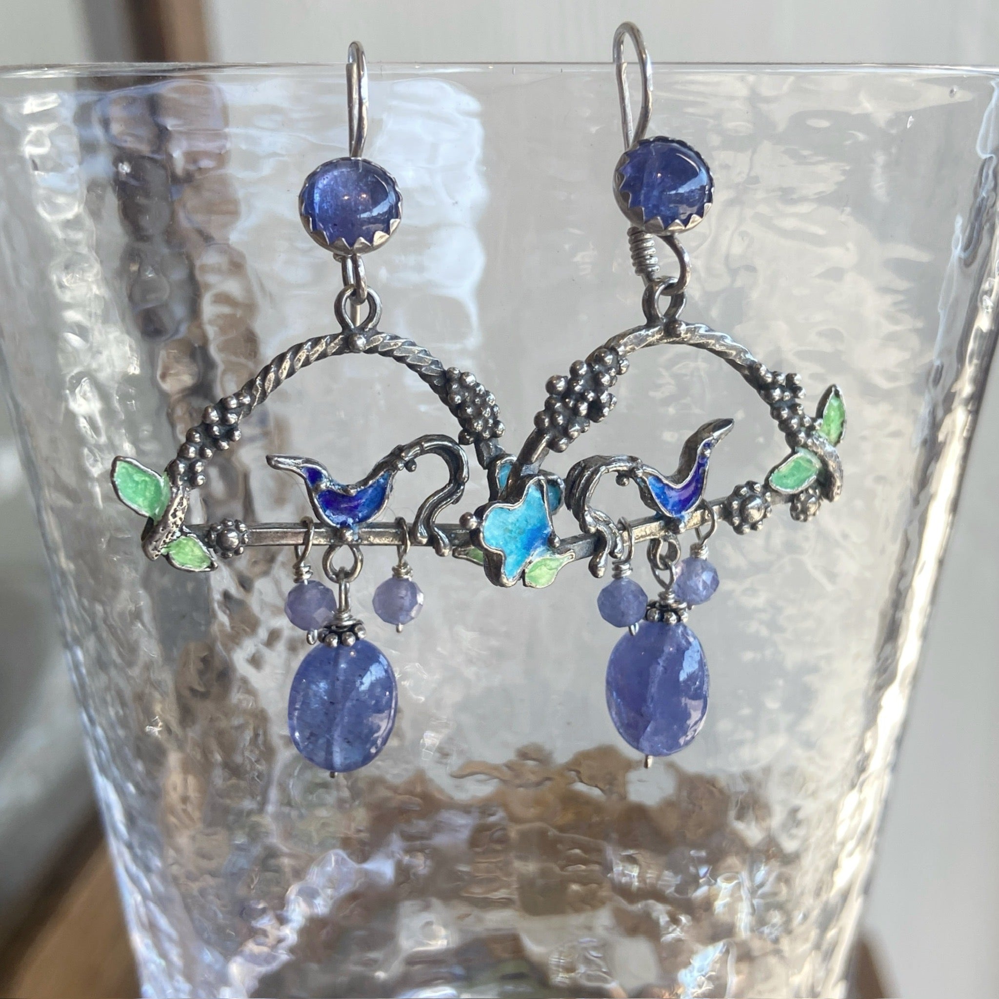 Tanzanite & Enamel earrings