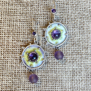 Amethyst & Enamel Earrings