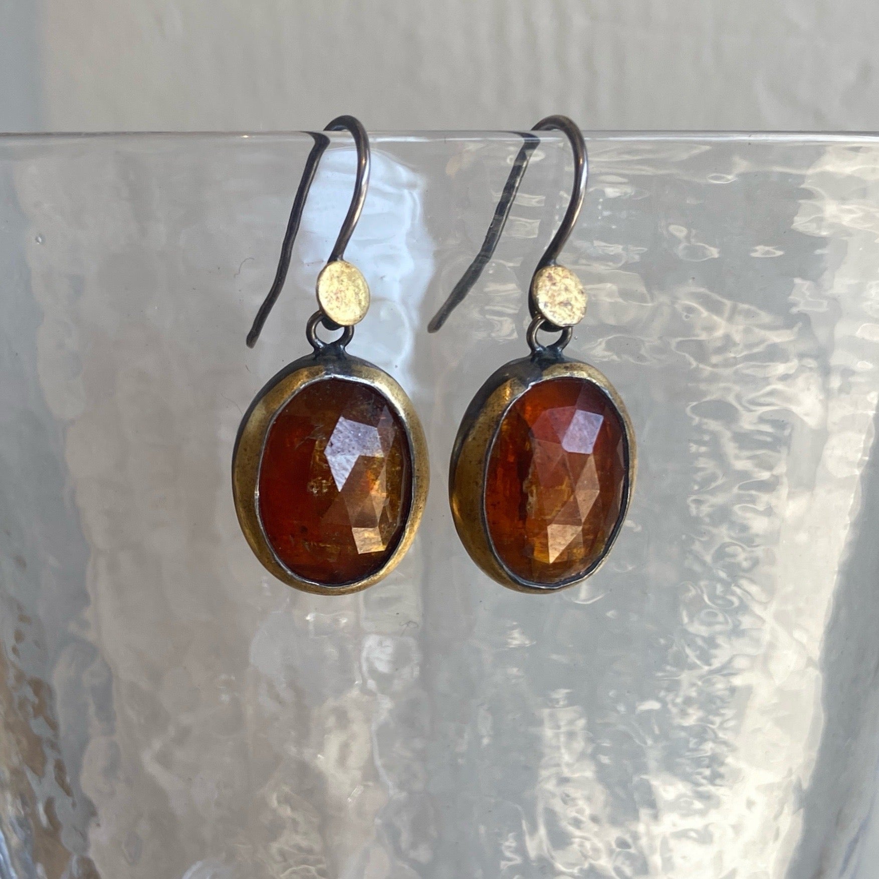 Orange Kyanite Oval Necklace & Earrings