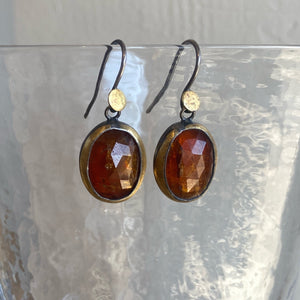 Orange Kyanite Oval Necklace & Earrings
