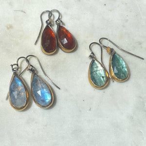 Kyanite & Moonstone Teardrop Earrings