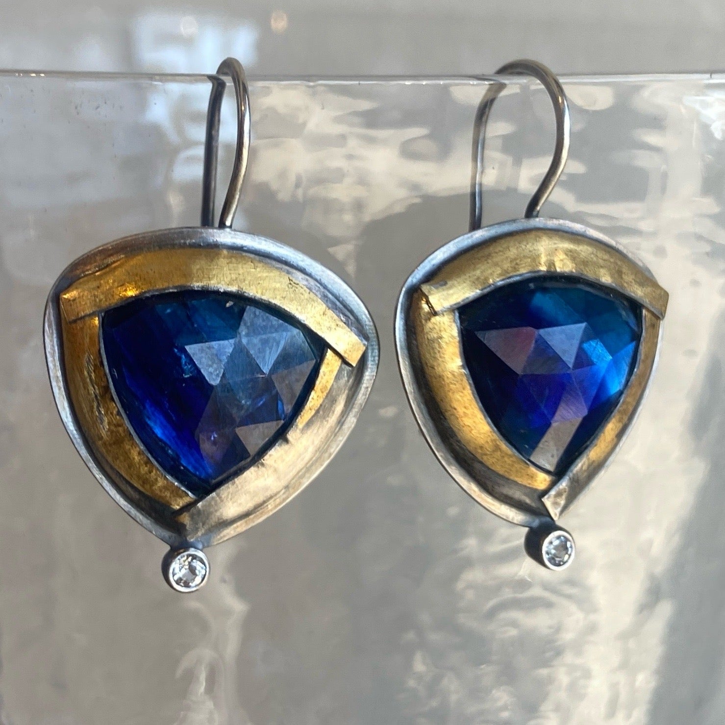 Deep Blue Kyanite & Topaz Earrings