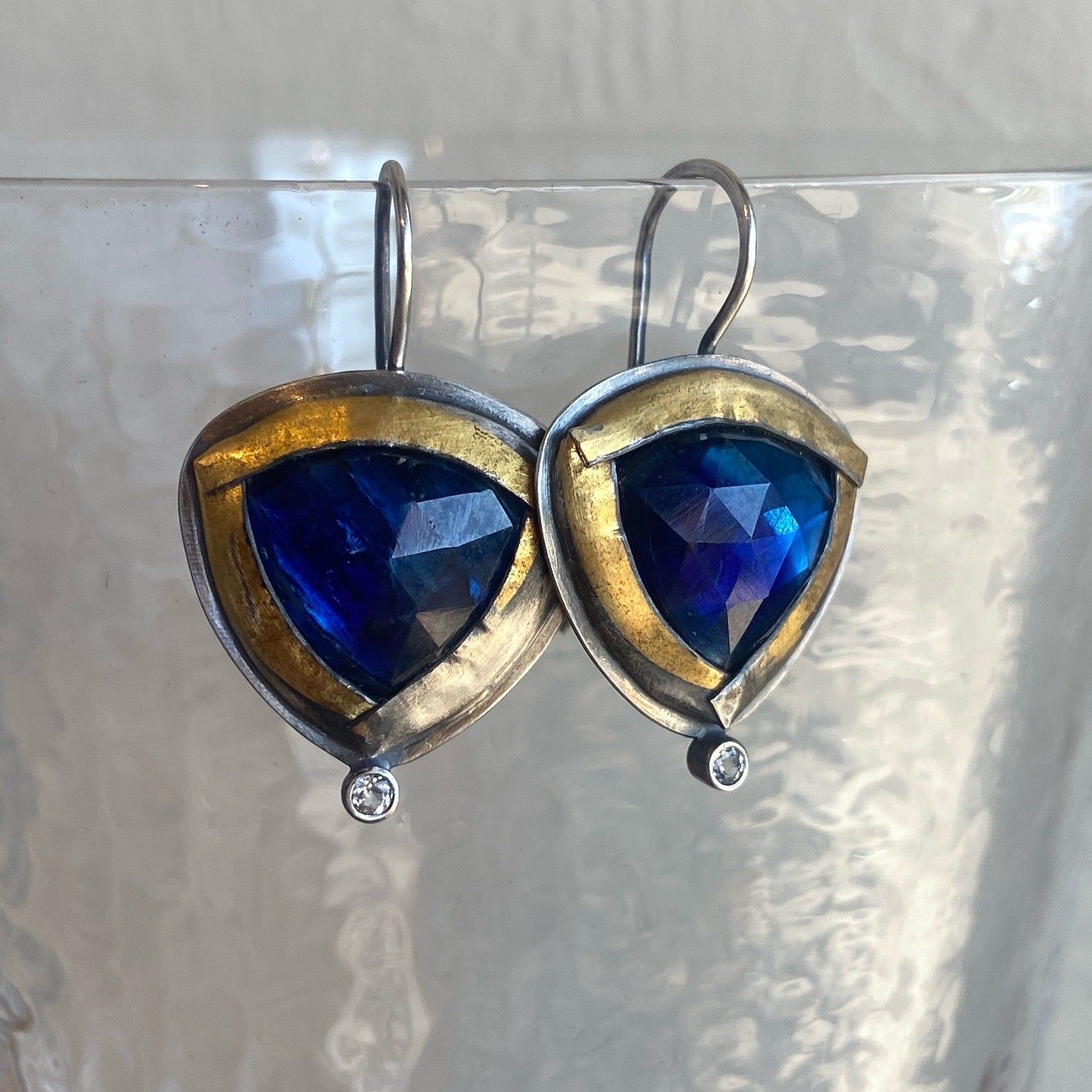 Deep Blue Kyanite & Topaz Earrings