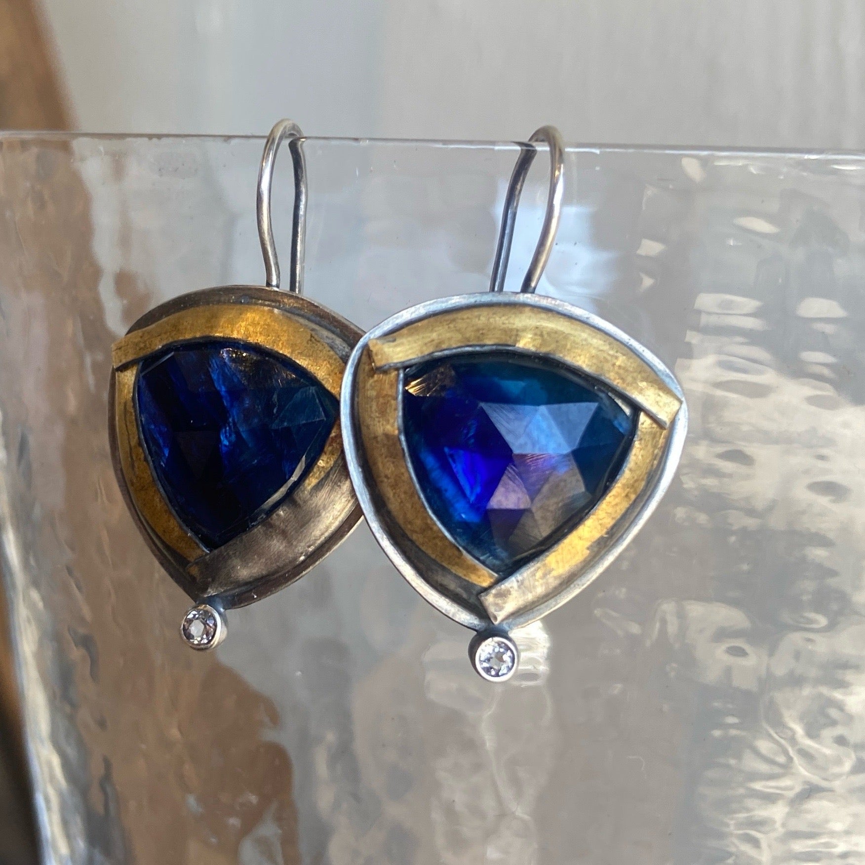 Deep Blue Kyanite & Topaz Earrings