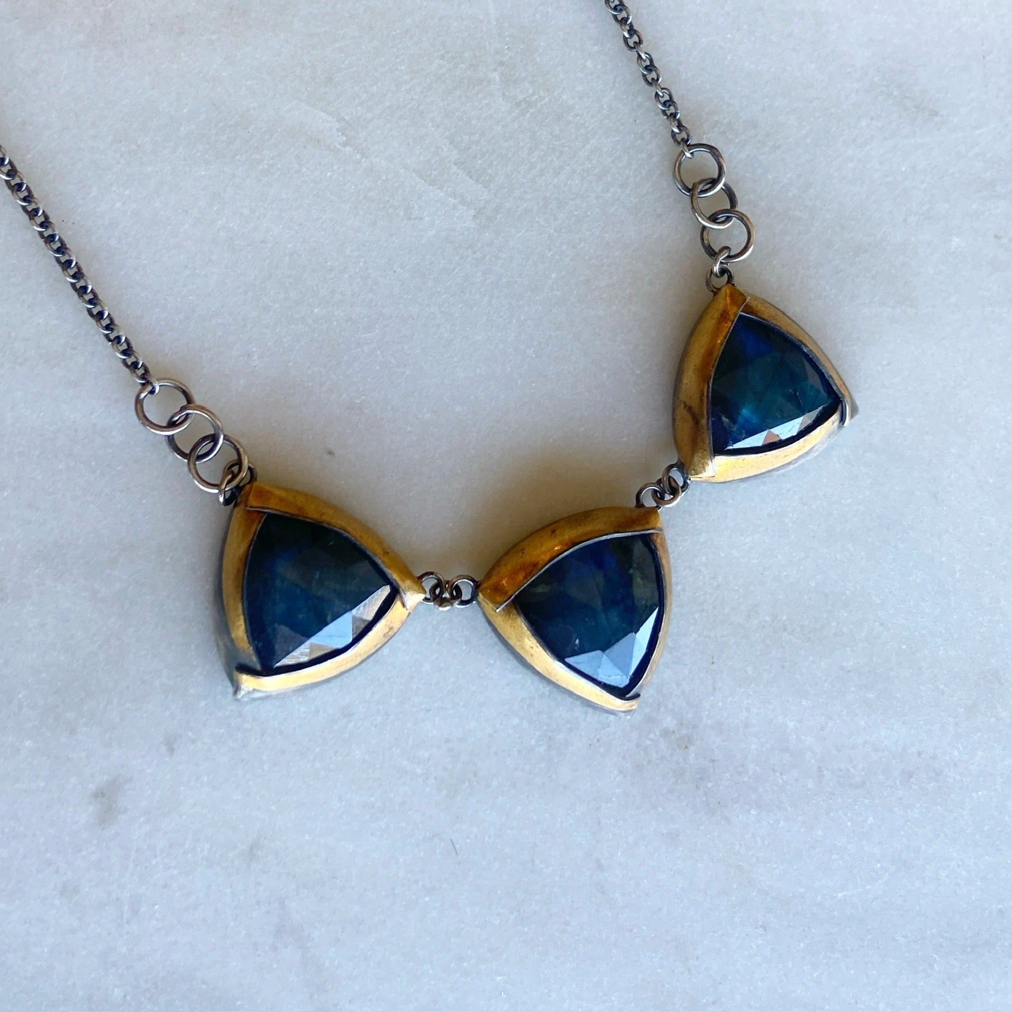Triple Fold Labradorite Necklace