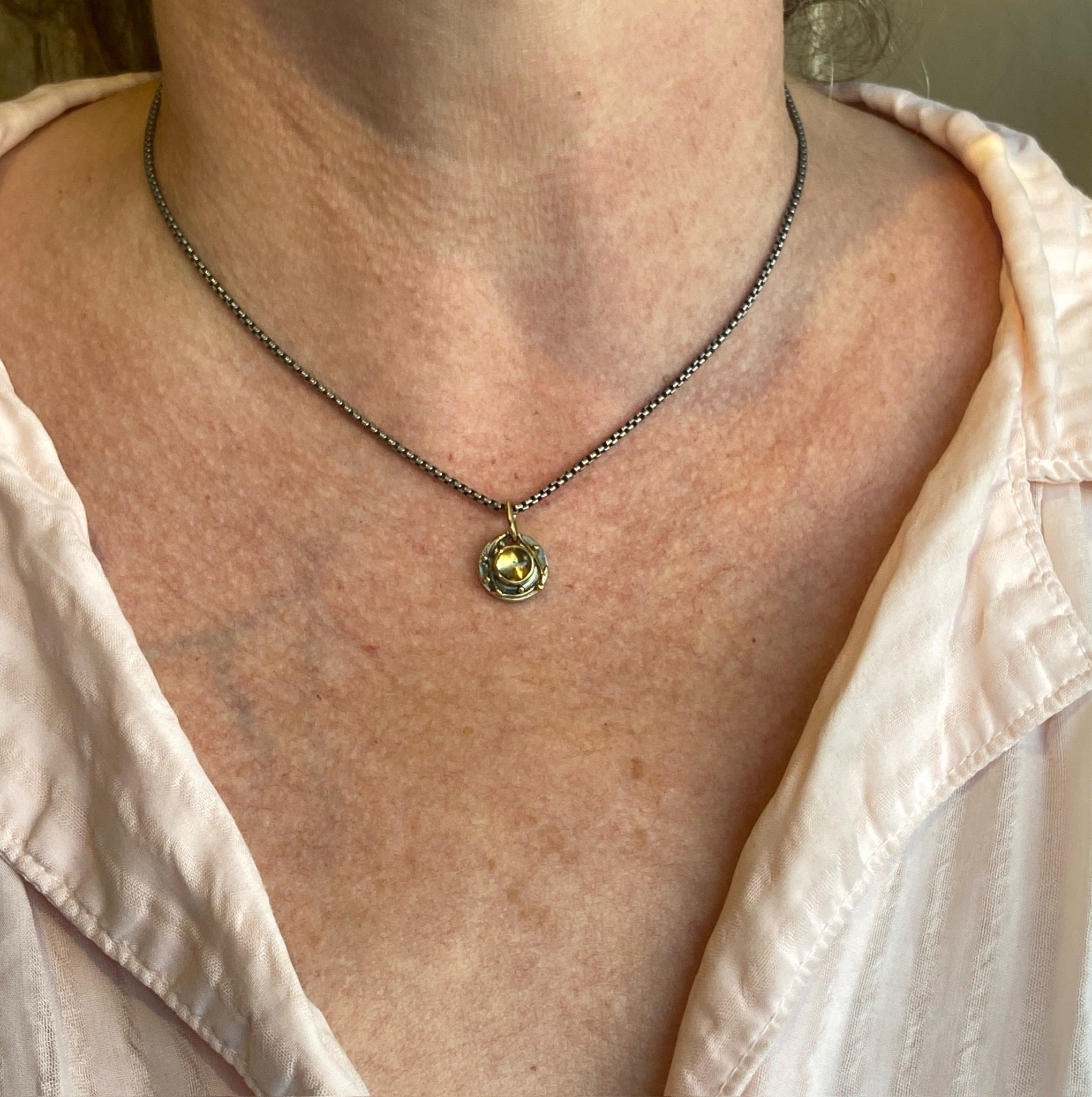Citrine Charm Necklace