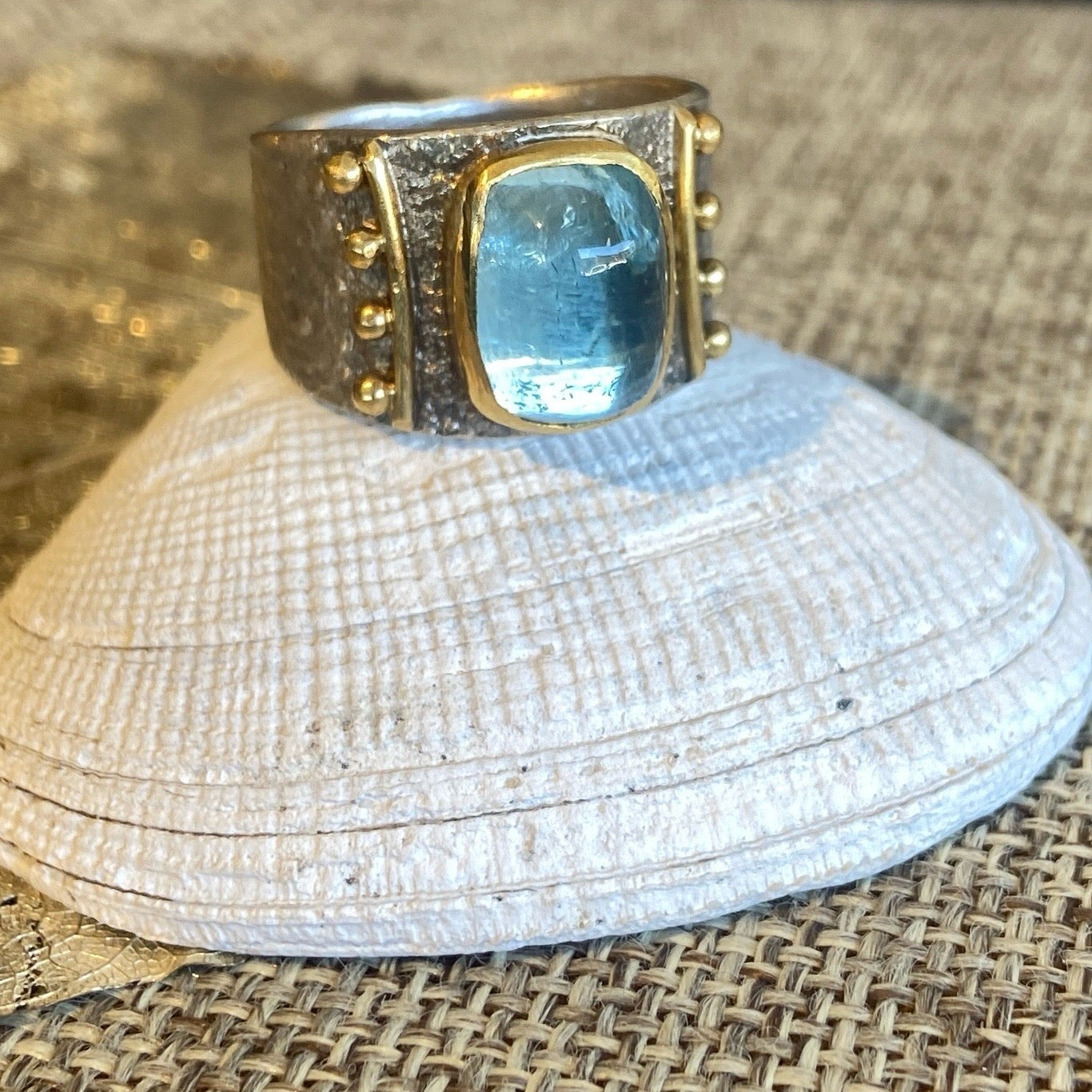 22k Gold & Sterling Silver Gemstone Rings