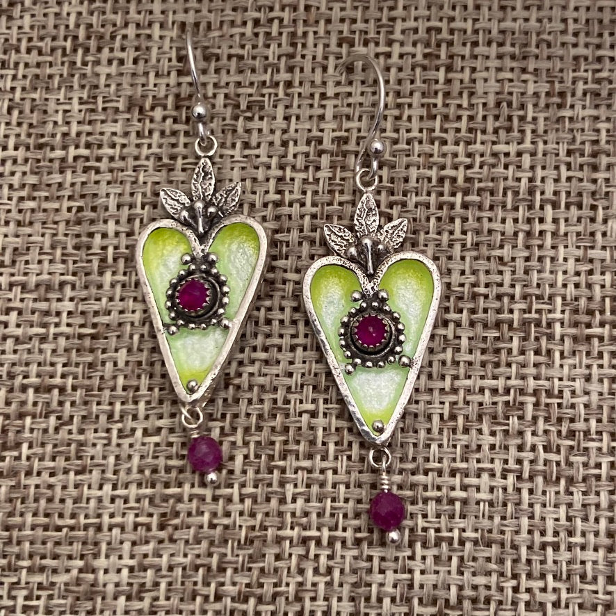 Enamel Earrings & Necklace